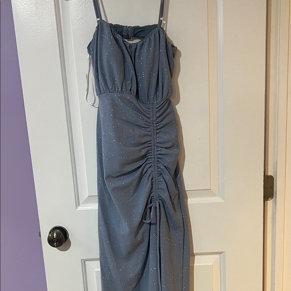 Speechless Blue Sparkle Maxi Dress